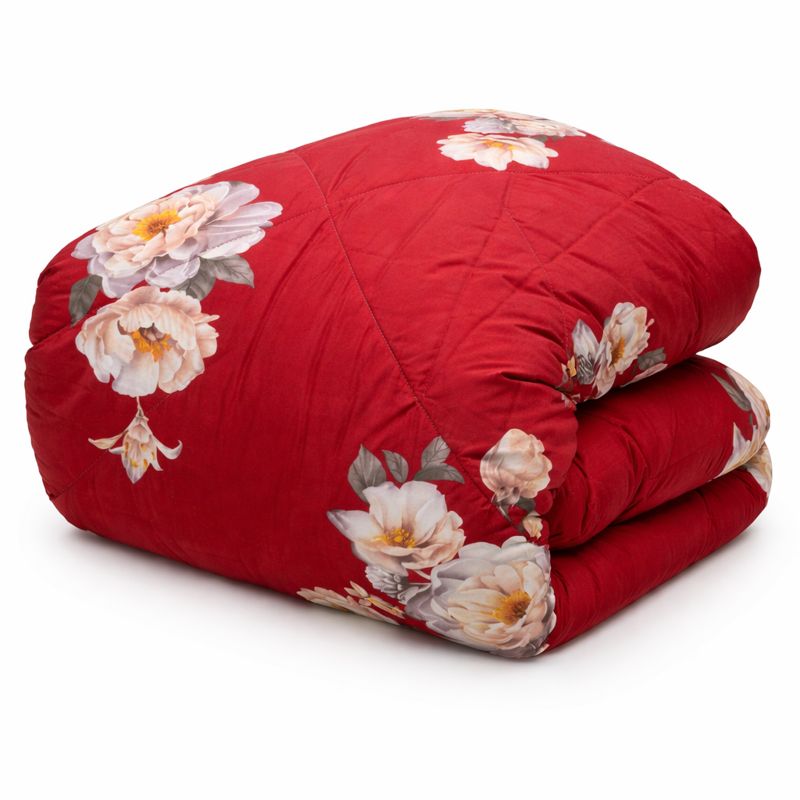 Premium Red Peony King Size Comforter