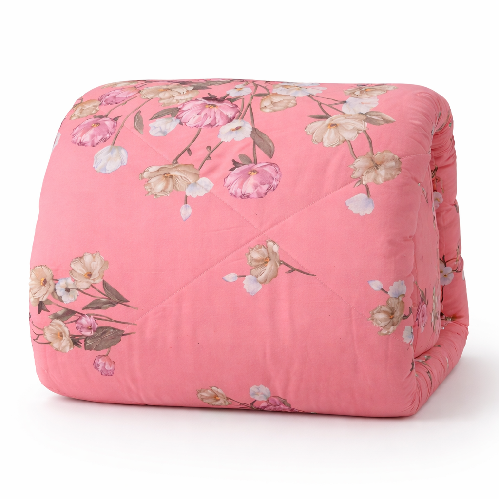Luxury Pink Floral Winter Comforter