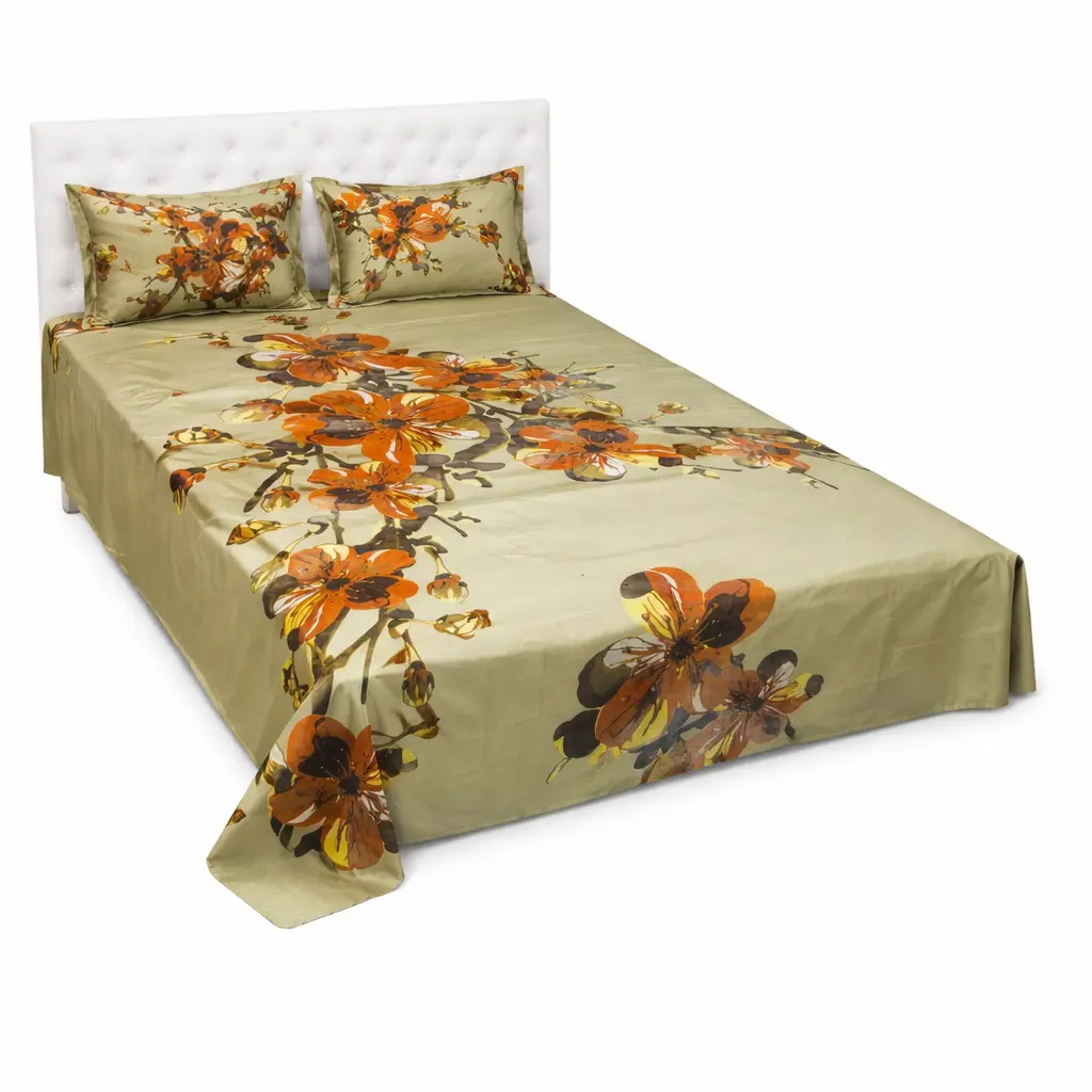 Classical Home Tex Elegant Floral Print Bedsheet and Pillow Cover