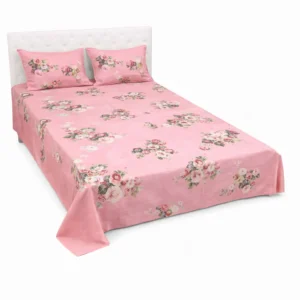 Premium Pink Floral Print Bed Set