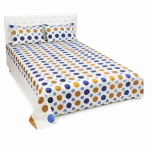 Classical Home Tex Polka Dot Print White Bed Set
