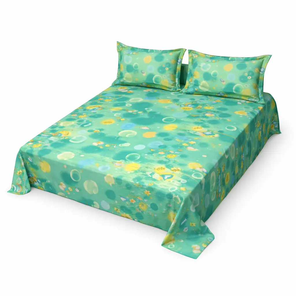 Classical Home Tex Peach Floral Print Bedsheet and Pillow Cover
