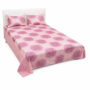 Classical Home Tex Double Star Twill Pink Bed Sheet With Pillow Cover 5139-152
