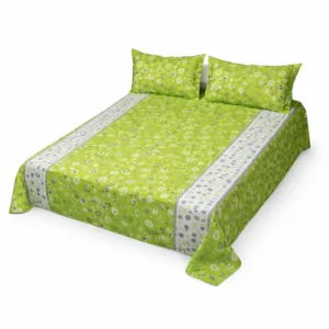 Vibrant Green Floral Print Bed Set